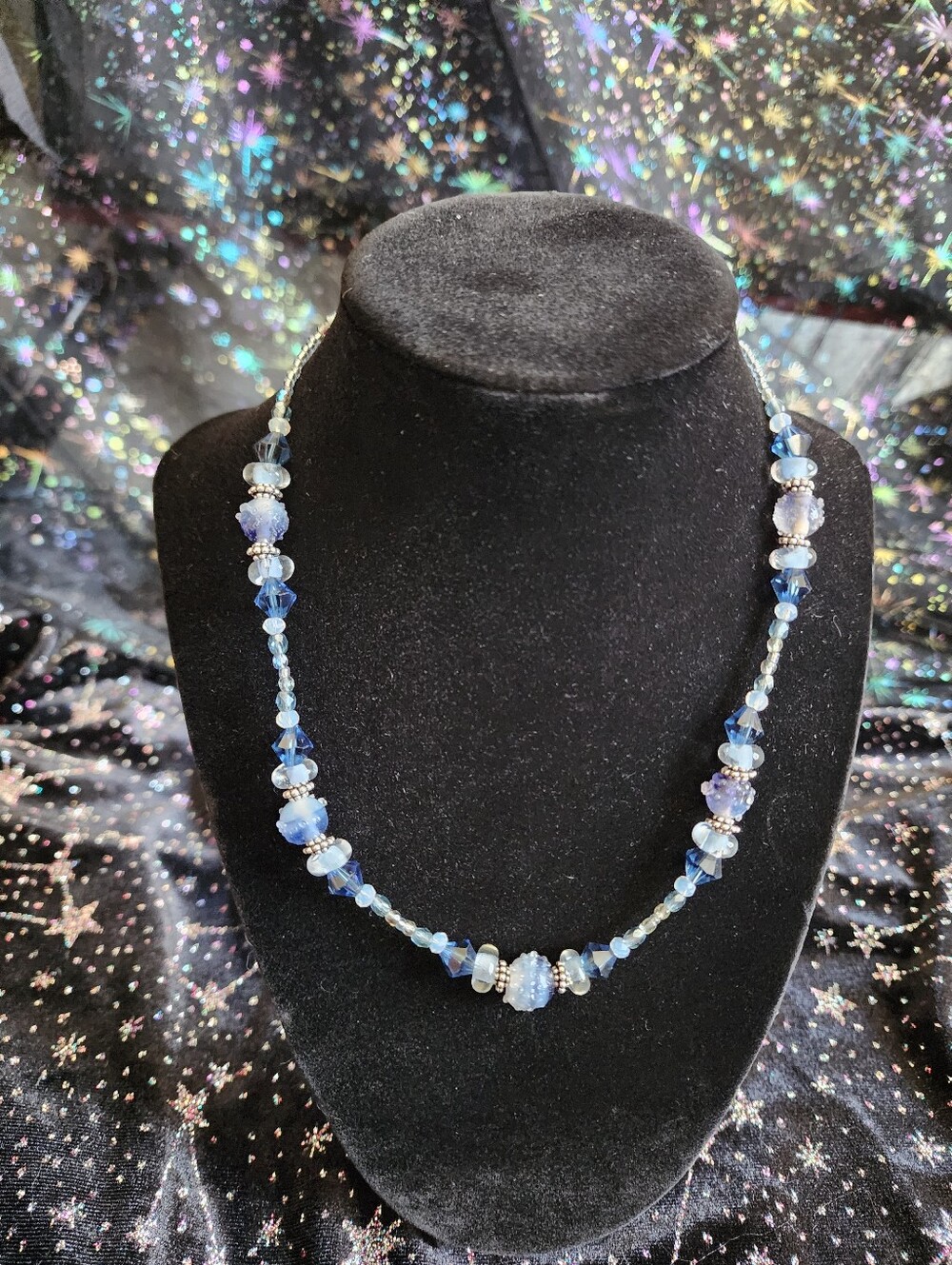 Textured blue necklace (17 in)